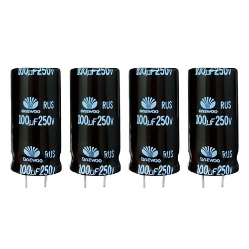 خازن 100 میکروفاراد 250 ولت دوو مدل SK-100250 بسته 4 عددی