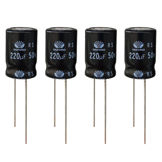 خازن 220 میکروفاراد 50 ولت دوو مدل SK-22050 بسته 4 عددی